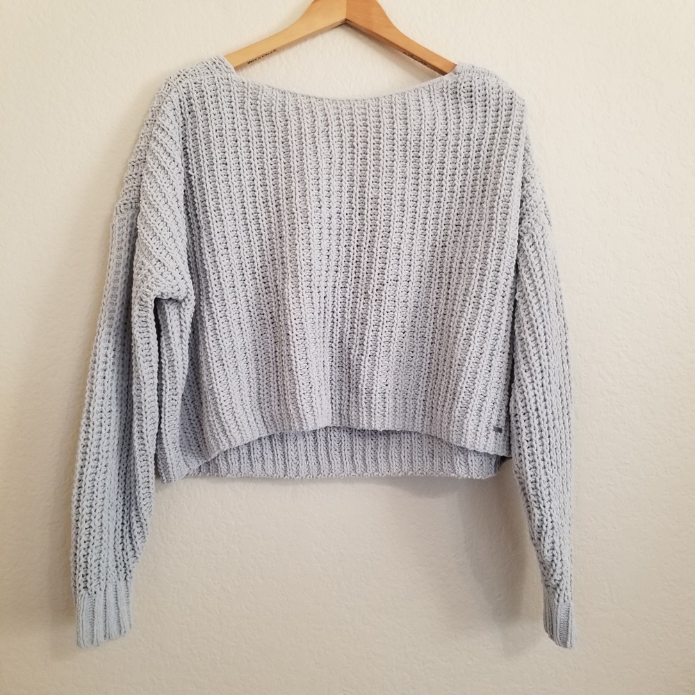 Hollister Grey Chenille Oversized Sweater Small
